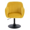 Židle AVOLA VELUR na černém talíři - žlutá