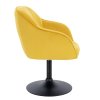 Židle AVOLA VELUR na černém talíři - žlutá