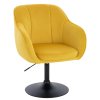 Židle AVOLA VELUR na černém talíři - žlutá