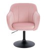 Židle AVOLA VELUR na černém talíři - světle růžová