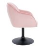 Židle AVOLA VELUR na černém talíři - světle růžová