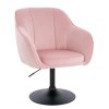 Židle AVOLA VELUR na černém talíři - světle růžová