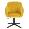 Židle AVOLA VELUR na černém kříži - žlutá