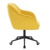 Židle AVOLA VELUR na černé podstavě s kolečky - žlutá