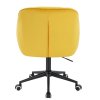 Židle AVOLA VELUR na černé podstavě s kolečky - žlutá