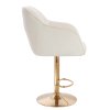 Barová židle AVOLA VELUR na zlatém talíři - bílá