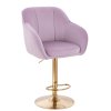 Barová židle AVOLA VELUR na zlatém talíři - levandule