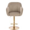 Barová židle AVOLA VELUR na zlatém talíři - latte