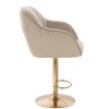 Barová židle AVOLA VELUR na zlatém talíři - latte