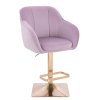 Barová židle AVOLA VELUR na zlaté hranaté podstavě - levandule