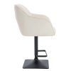 Barová židle AVOLA VELUR na černé hranaté podstavě - bílá