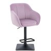 Barová židle AVOLA VELUR na černé hranaté podstavě - levandule
