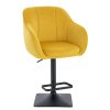 Barová židle AVOLA VELUR na černé hranaté podstavě - žlutá