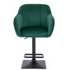 Barová židle AVOLA VELUR na černé hranaté podstavě - zelená
