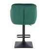 Barová židle AVOLA VELUR na černé hranaté podstavě - zelená