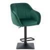 Barová židle AVOLA VELUR na černé hranaté podstavě - zelená