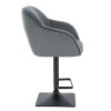 Barová židle AVOLA VELUR na černé hranaté podstavě - tmavě šedá