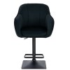 Barová židle AVOLA VELUR na černé hranaté podstavě - černá