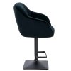 Barová židle AVOLA VELUR na černé hranaté podstavě - černá