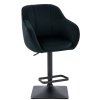 Barová židle AVOLA VELUR na černé hranaté podstavě - černá
