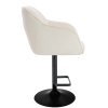 Barová židle AVOLA VELUR na černém talíři - bílá