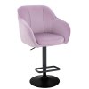 Barová židle AVOLA VELUR na černém talíři - levandule