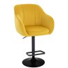 Barová židle AVOLA VELUR na černém talíři - žlutá
