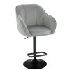Barová židle AVOLA VELUR na černém talíři - světle šedá
