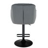 Barová židle AVOLA VELUR na černém talíři - tmavě šedá
