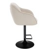Barová židle AVOLA VELUR na černém talíři - krémová