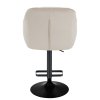 Barová židle AVOLA VELUR na černém talíři - krémová