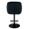 Barová židle AVOLA VELUR na černém talíři - černá