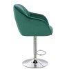 Barová židle AVOLA VELUR na stříbrném talíři - zelená
