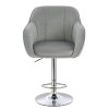 Barová židle AVOLA VELUR na stříbrném talíři - světle šedá