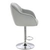 Barová židle AVOLA VELUR na stříbrném talíři - světle šedá