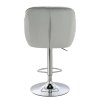 Barová židle AVOLA VELUR na stříbrném talíři - světle šedá