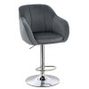 Barová židle AVOLA VELUR na stříbrném talíři - tmavě šedá