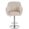 Barová židle AVOLA VELUR na stříbrném talíři - krémová