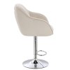 Barová židle AVOLA VELUR na stříbrném talíři - krémová