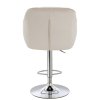 Barová židle AVOLA VELUR na stříbrném talíři - krémová