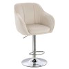 Barová židle AVOLA VELUR na stříbrném talíři - krémová