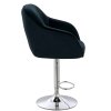 Barová židle AVOLA VELUR na stříbrném talíři - černá