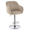 Barová židle AVOLA VELUR na stříbrném talíři - latte