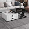 Konferenční stolek BOLT 70 × 70 / 60 × 60 cm – bílý / černý (set 2 ks)