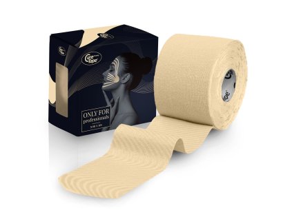 curetape beauty kinesiology tape product light beige 5cm x 5m 1 single unraveled roll with box packaging lr image