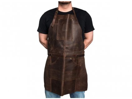 beavercraft AP2X apron leather full brown rezbarska zastera 01