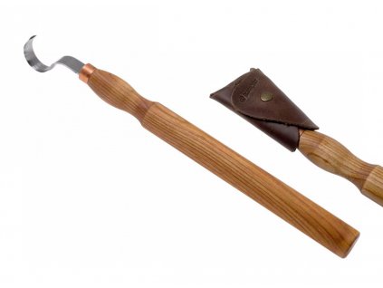 beavercraft SK2Slong spoon carving knife 30mm long handle leather sheath 1sheath