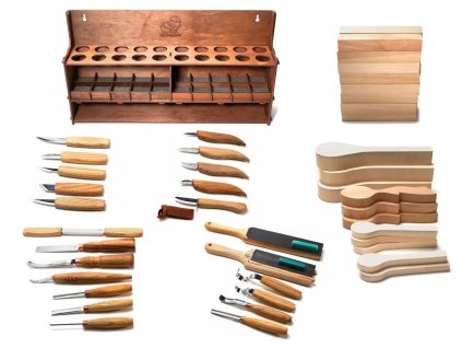 beavercraft S68L multifunctional extended wood carving set 28 tools lefthanded rezbarska sada 01