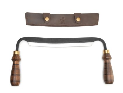 beavercraqft DK4S poriz hand forged drawknife walnut handle leather sheath 01