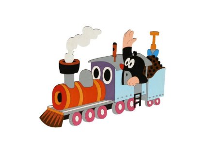 Veľká dekorácia Krtko vo vláčiku